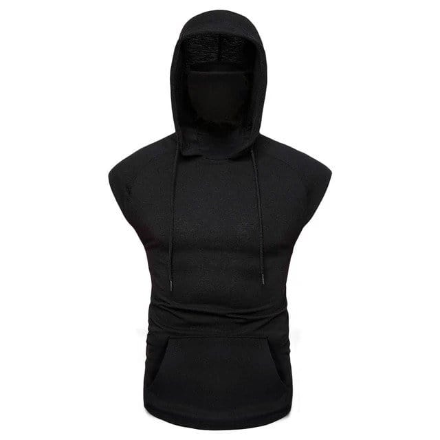 Hypest Fit Black / S MASKED SLEEVELESS HOODIE