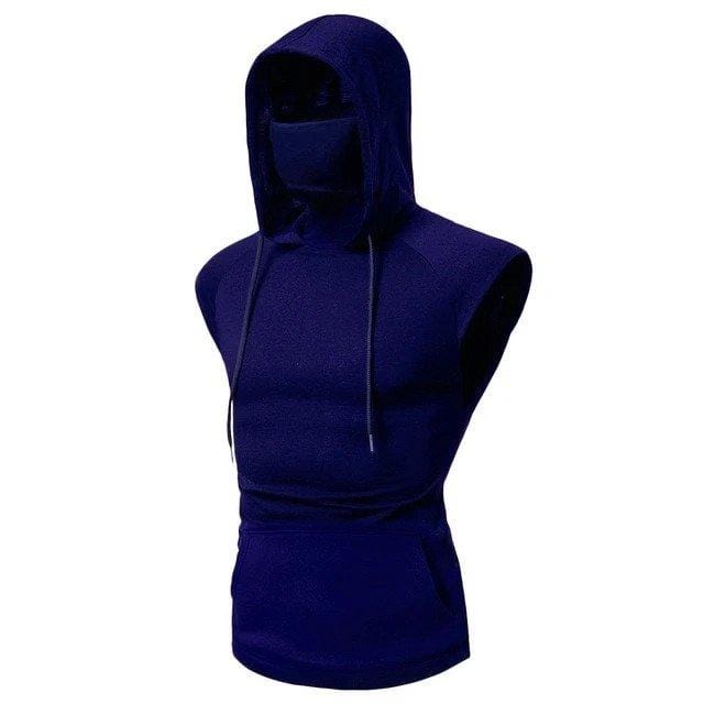 Hypest Fit Blue / S MASKED SLEEVELESS HOODIE
