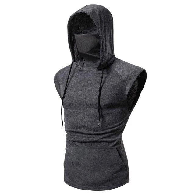 Hypest Fit Grey / S MASKED SLEEVELESS HOODIE