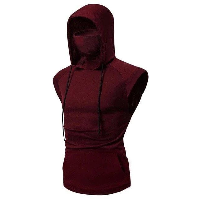 Hypest Fit Red / S MASKED SLEEVELESS HOODIE